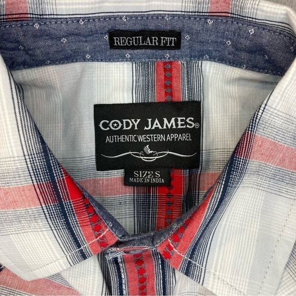 Cody James Men’s Pearl Snap Western Shirt Small Red Plaid Cowboy Holiday Rodeo - Picture 13 of 13